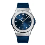 The Hublot Classic Fusion Automatic Blue Sunray Dial Titanium 565.NX.7170.LR