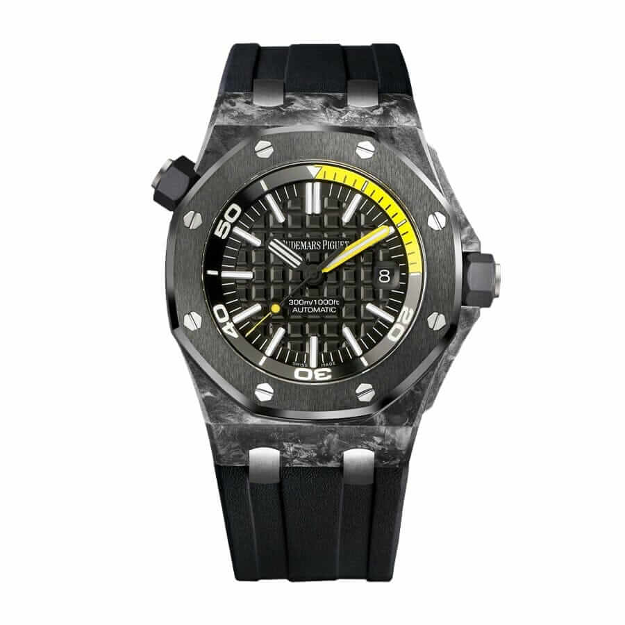 audemars-piguet-royal-oak-offshore-diver-15706au-oo-a002ca-01-replica Audemars Piguet Royal Oak Offshore Diver 15707CE Black Carbon / Yellow Accent - Image 1