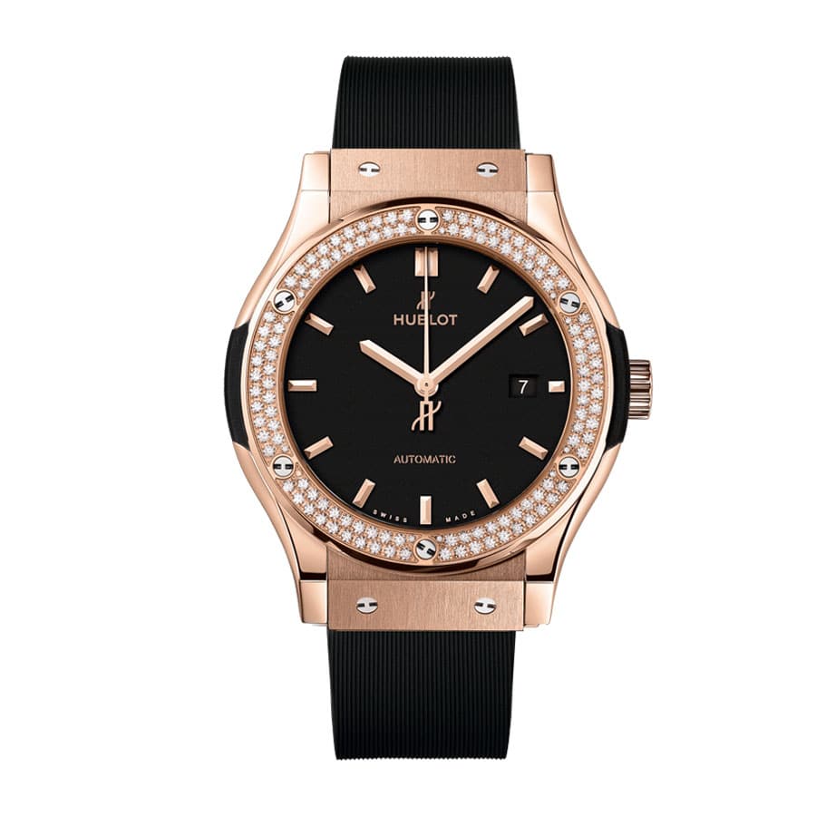 hublot-classic-fusion-best-edition-with-diamond-black-dial-replica Hublot Big Bang Iced Out Diamond 415.NX.1112.VR.1704.MXM17 - Image 1