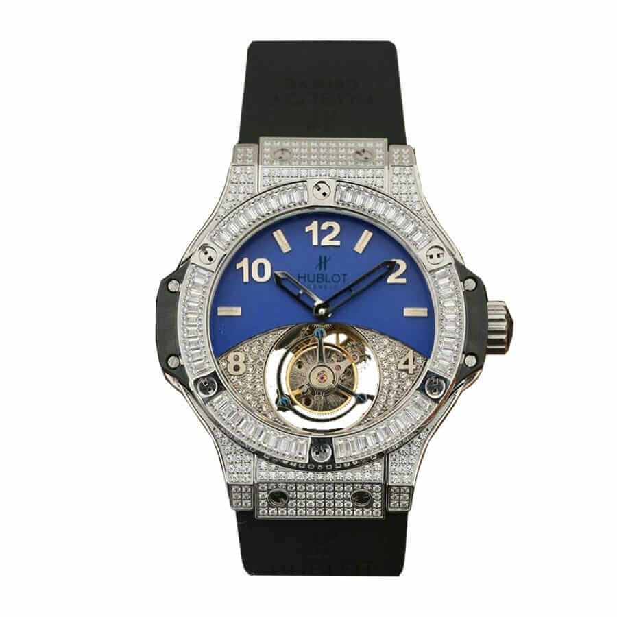 hublot-classic-fusion-tourbillon-with-diamond-blue-dial-replica Hublot Big Bang Unico 411.JX.1170.RX-5 All Black Diamond Grey - Image 1