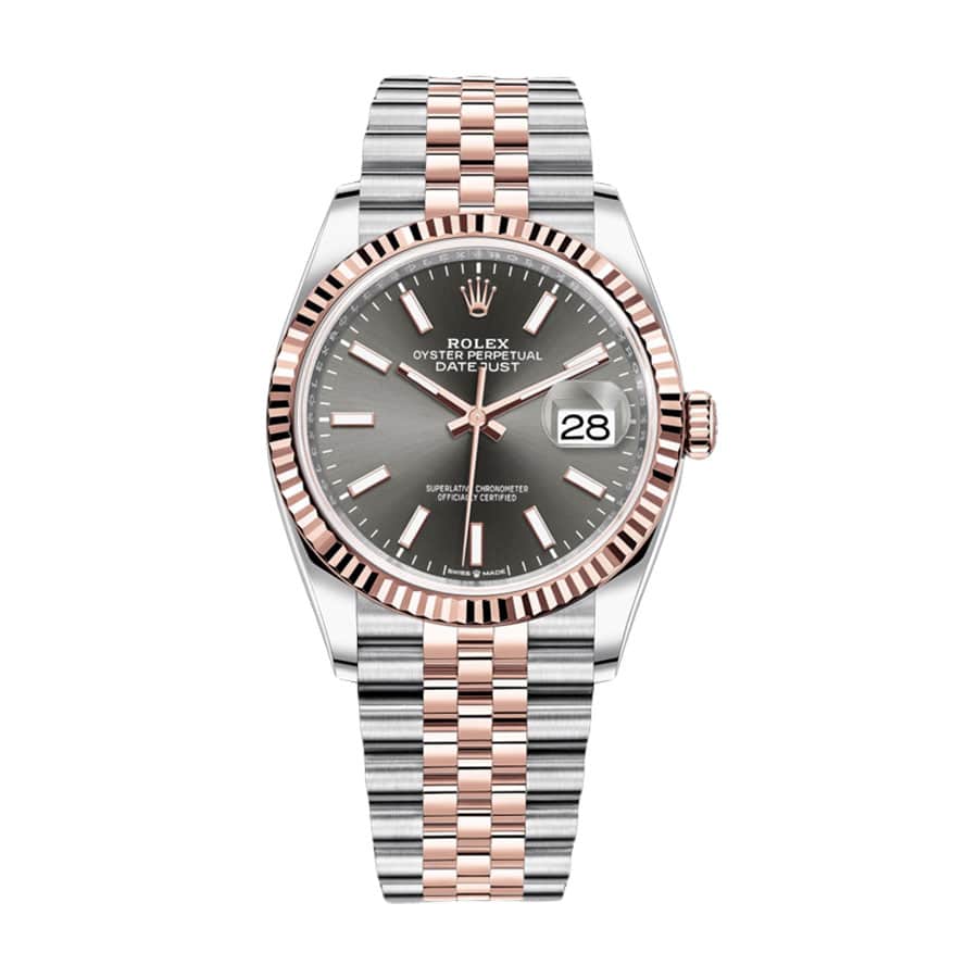 rolex-datejust-126231-36mm-steel-gold-automatic-grey-dial Rolex Datejust 126231 Two-Tone Fluted Bezel Detailed - Image 1