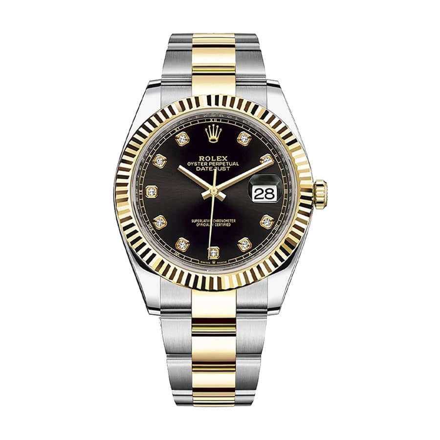 rolex-datejust-126333-yellow-gold-steel-automatic-black-dial-oyster-replica Rolex Datejust 126333-0005 Black Dial - Image 1