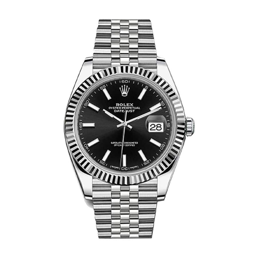 rolex-datejust-33mm-126234-2019-model-white-gold-black-dial Rolex Datejust 126234 Steel Jubilee Fluted - Image 1