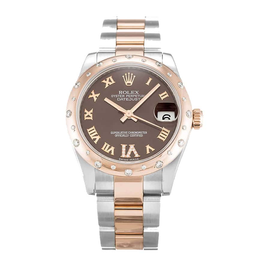rolex-datejust-chocolate-roman-numeral-diamond Rolex Datejust 178341 - Image 1