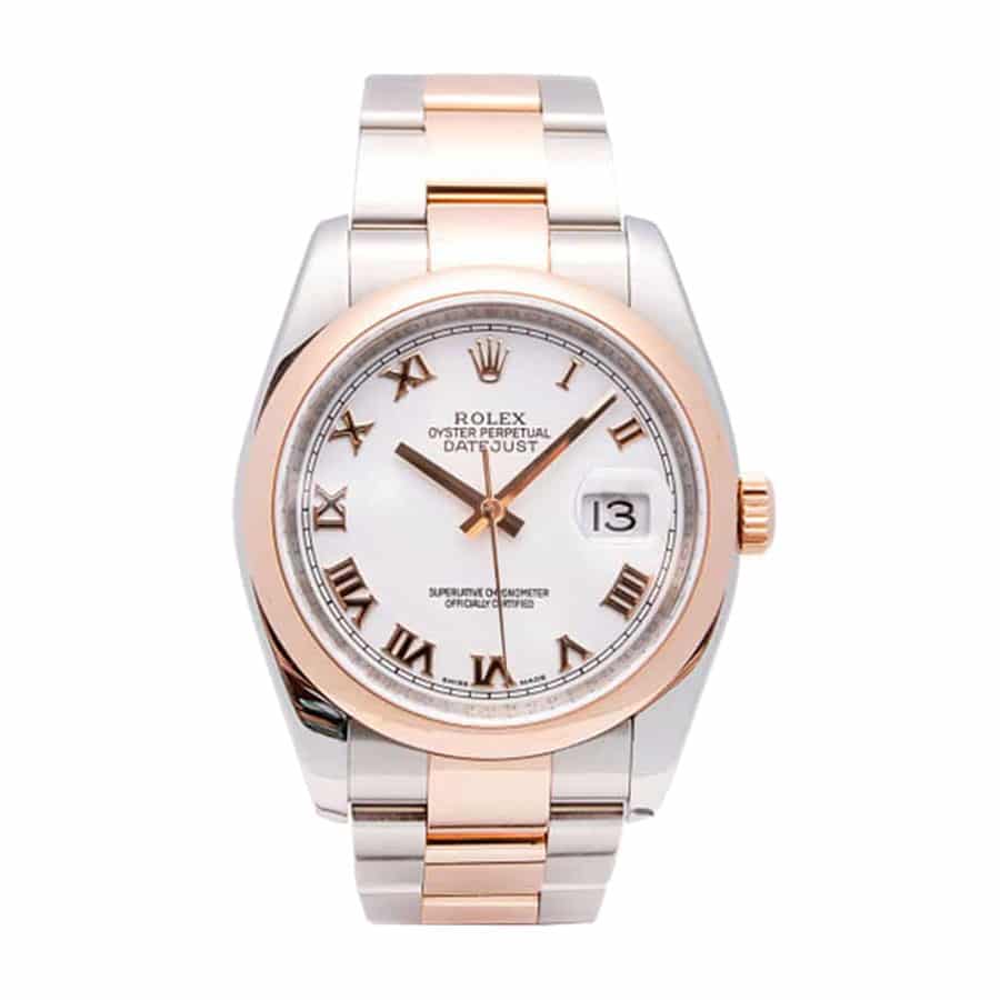 rolex-datejust-ss-rg-white-roman-dial-automatic-371832-oyster-replica-1 Rolex Datejust 126334 White Roman Dial - Image 1