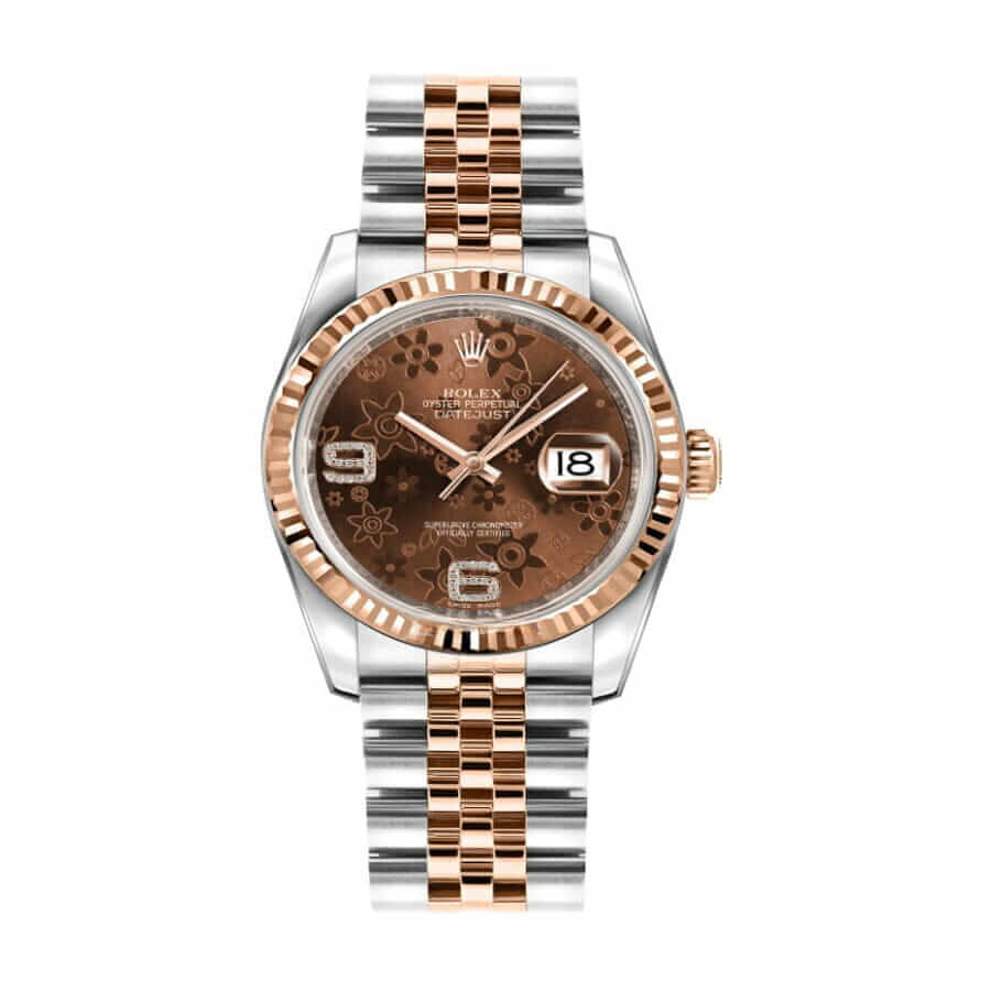 rolex-day-date-228238-n-yellow-gold-silver-diagonal-dial-replica-2 Rolex Datejust Chocolate Floral Dial 116231-0105 - Image 1