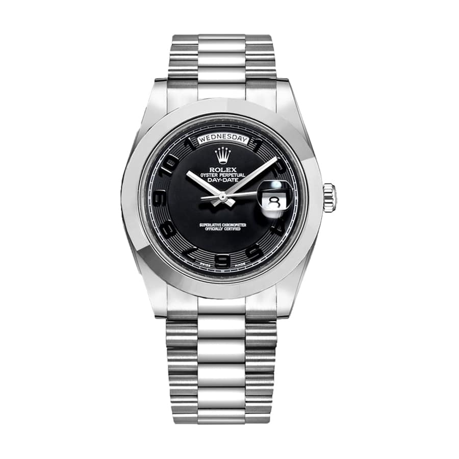 rolex-day-date-ii-218206 Rolex Day-Date 218206 Black Dial - Image 1