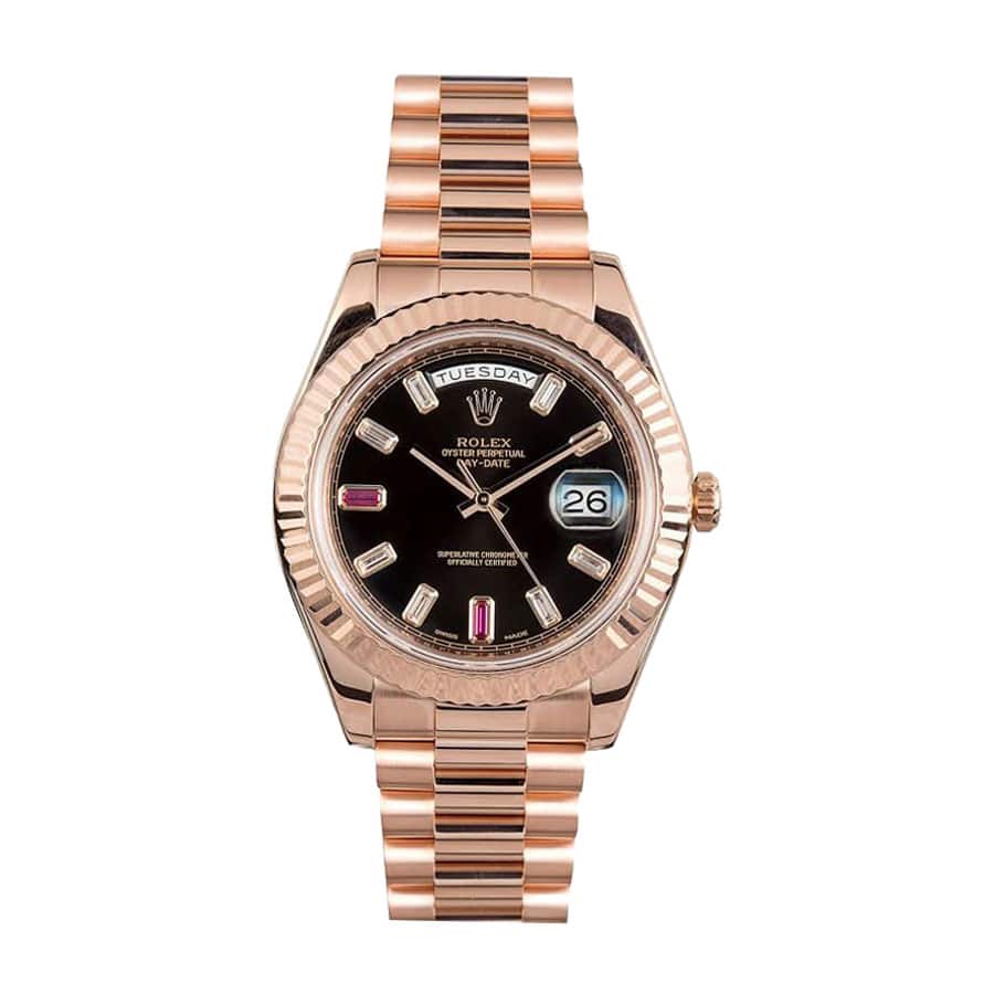 rolex-day-date-ii-218235-kw-rose-gold-black-dial-rep Rolex Day-Date II 218235 Black Dial Rose Gold - Image 1