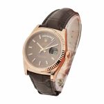 Rolex Day-Date 118135-0002 Brown Dial Leather Band - Image 2