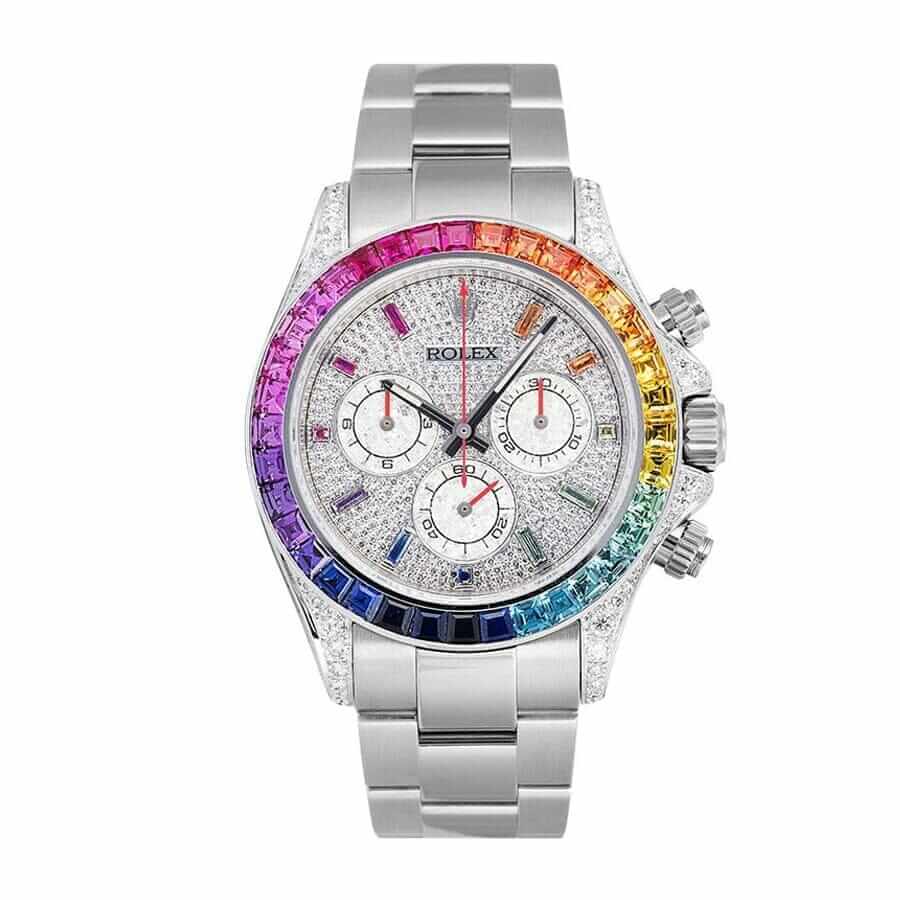 rolex-daytona-white-gold-diamond-set-custom-rainbow-116509-replica Rolex Daytona Rainbow 116520-0016 - Image 1