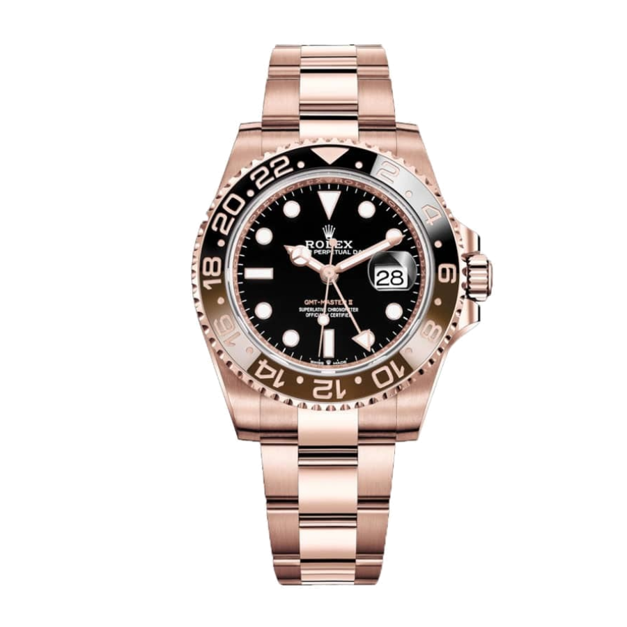 rolex-gmt-rose-gold-replica-7- Rolex GMT-Master II 126715CHNR Rose Gold Automatic Black Dial Oyster - Image 1