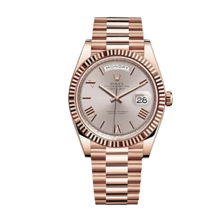 rolex-rhodium-replica Rolex Day-Date 228235-0016 Rose Gold Wrapped Rhodium Dial - Image 1