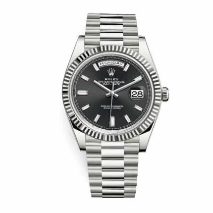 Rolex Day-Date 228239 Silver Black Dial