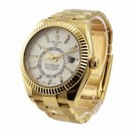 Rolex Sky-Dweller Yellow Gold with Fluted Bezel White Stick Dial 326938 Oyster - Image 2